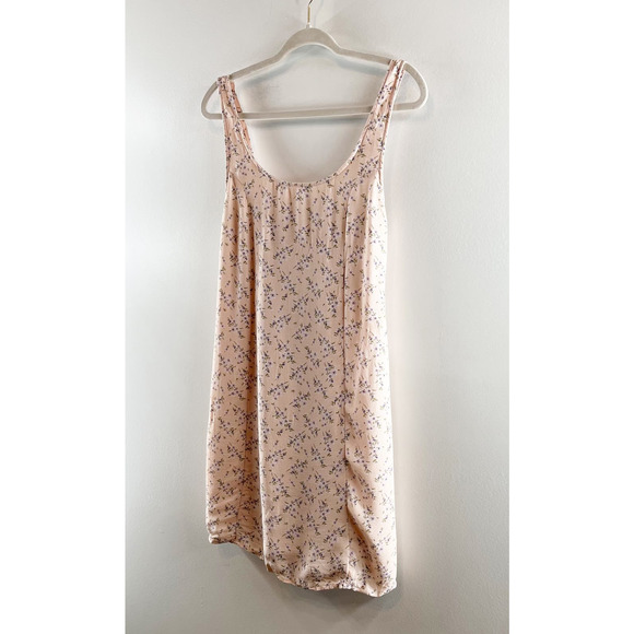 American Eagle Squareneck Floral Slip Mini Dress Smoked Back Pink Medium - Picture 10 of 15